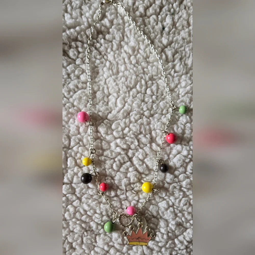 Gymboree Kids Girl's Colorful Princess Crown Kids Necklace Never Worn